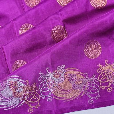 Kanchipuram Silk Butta Purple Saree