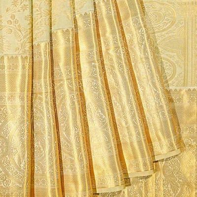 Kanchipuram Silk Brocade Pista Green Saree