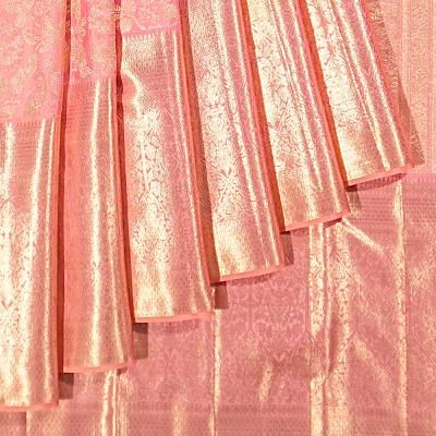 Kanchipuram Silk Brocade Baby Pink Saree