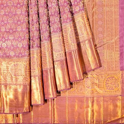 Kanchipuram Silk Brocade Purple Saree