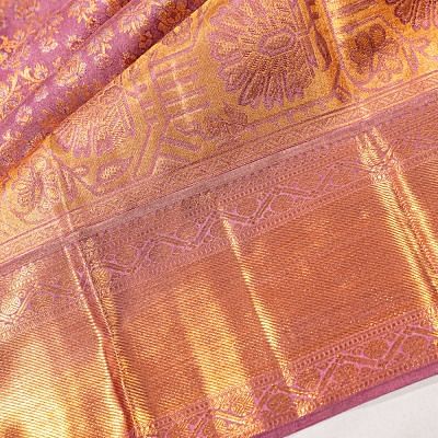 Kanchipuram Silk Brocade Purple Saree