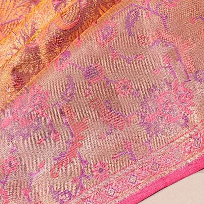 Kanchipuram Silk Tissue Brocade Lavender Saree