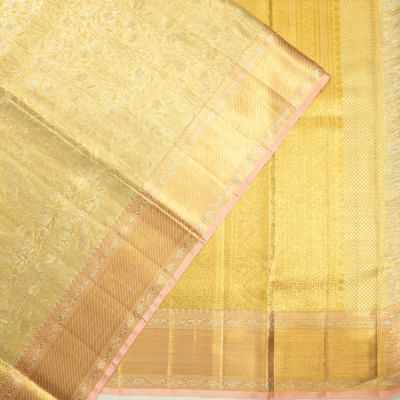 Kanchipuram Silk Tissue Brocade Gold Saree