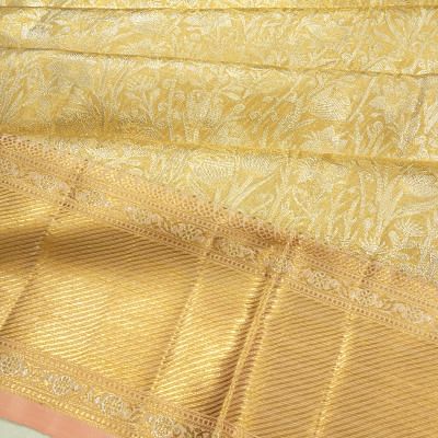 Kanchipuram Silk Tissue Brocade Gold Saree