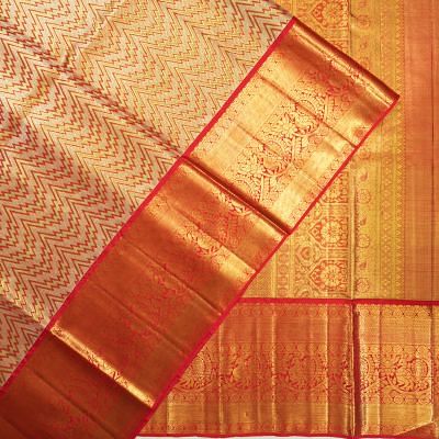 Kanchipuram Silk Tissue Brocade Gold Saree