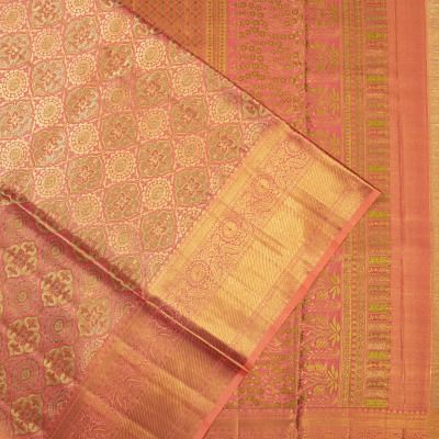 Kanchipuram Silk Brocade Pink Saree