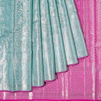 Taranga Kanchi Silk Tissue Brocade Pastel Blue Saree