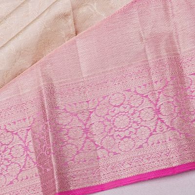 Taranga Kanchi Silk Tissue Brocade Silver Saree