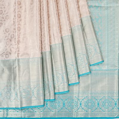 Taranga Kanchi Silk Tissue Jaal Silver Saree