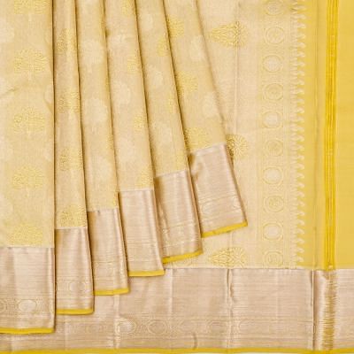 Taranga Kanchi Silk Tissue Butta Lemon Yellow Saree