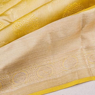 Taranga Kanchi Silk Tissue Butta Lemon Yellow Saree