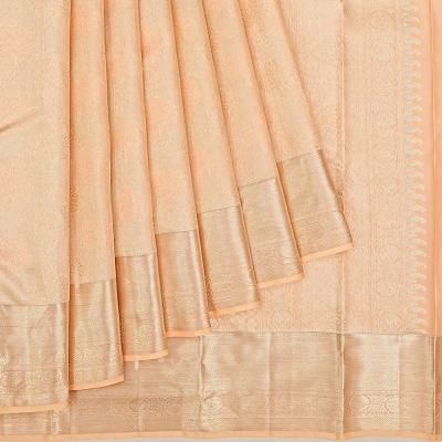 Taranga Kanchi Silk Tissue Butta Peach Saree