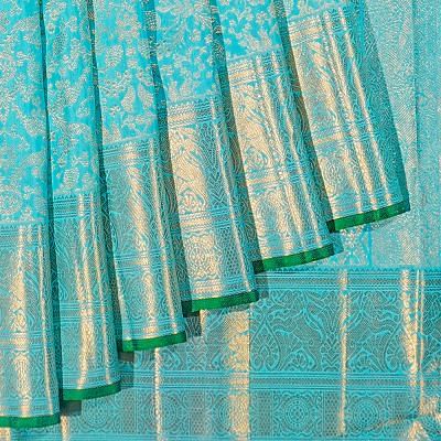 Kanchipuram Silk Brocade Blue Saree