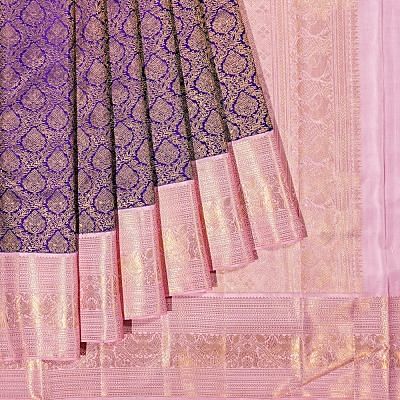 Kanchipuram Silk Brocade Blue Saree