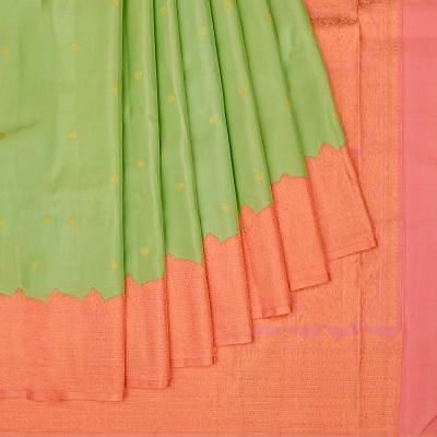 Taranga Kanchi Silk Butta Pastel Green Saree