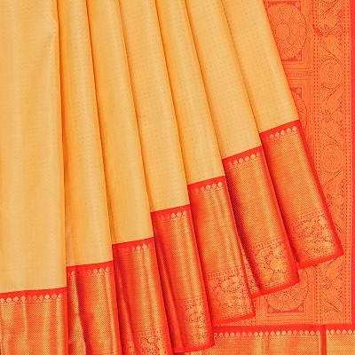 Kanchipuram Silk Brocade Cream Saree