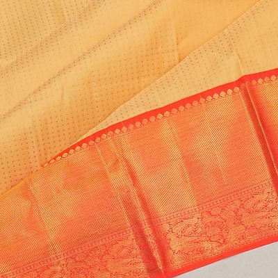 Kanchipuram Silk Brocade Cream Saree