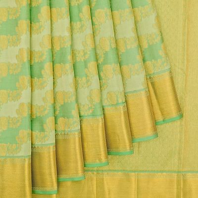 Kanchipuram Silk Jaal Green Saree