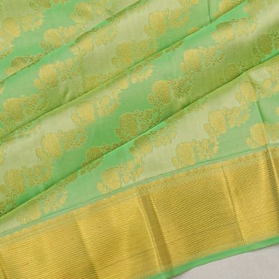 Kanchipuram Silk Jaal Green Saree