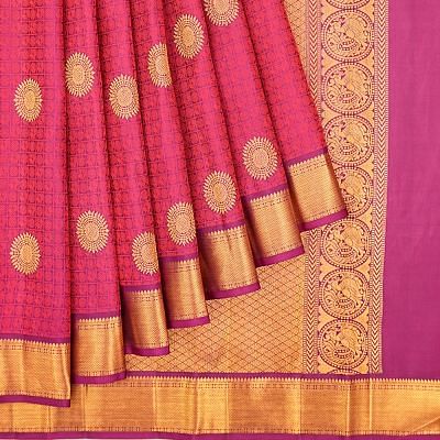 Kanchipuram Silk Jacuqard And Butta Purple Saree