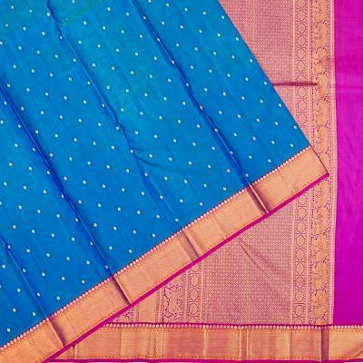 Taranga Kanchi Silk Butta Dual Tone Blue And Green Saree