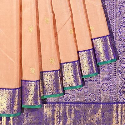 Kanchipuram Silk Butta Beige Saree