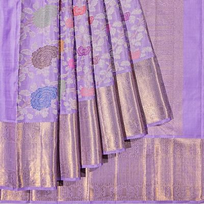 Kanchipuram Silk Brocade Lavender Saree