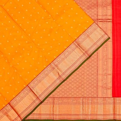 Taranga Kanchi Silk Butta Mustard Yellow Saree