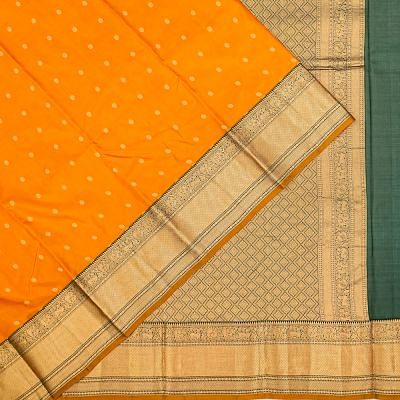 Taranga Kanchi Silk Butta Mustard Yellow Saree