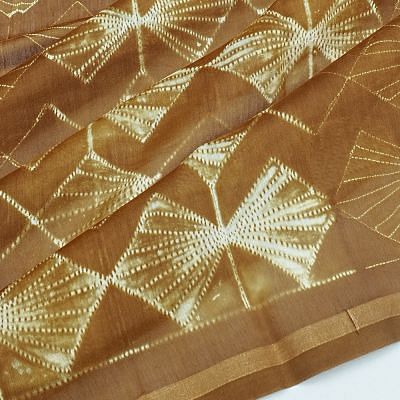 Chanderi Cotton Shibori Printed Mehendi Green Saree