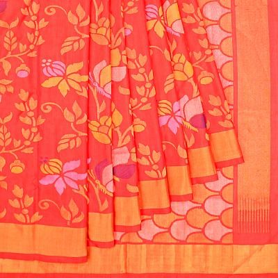 Uppada Silk All Over Jamdani Red Saree