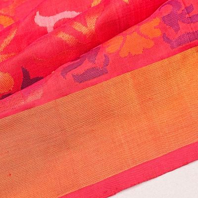 Uppada Silk All Over Jamdani Pink Saree