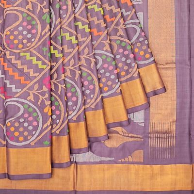 Uppada Silk All Over Jamdani Lilac Saree