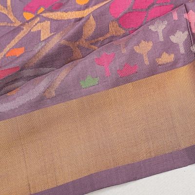 Uppada Silk All Over Jamdani Lilac Saree