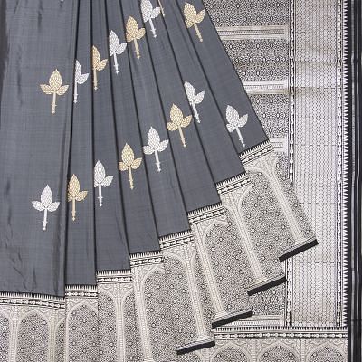 Banarasi Silk Butta Grey Saree