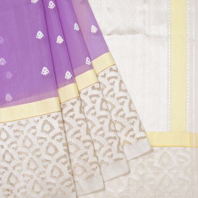 Banarasi Kora Organza Butta Lavender Saree