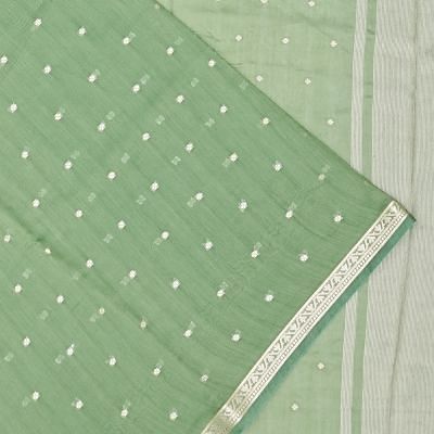 Chanderi Cotton Butta Green Saree