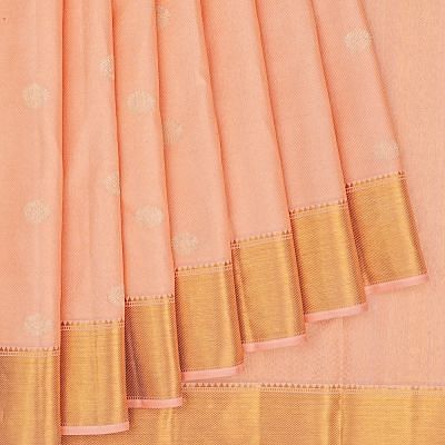 Kanchipuram Silk Brocade Peach Saree