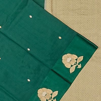 Banarasi Katan Silk Butta Green Saree