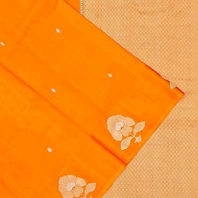 Banarasi Katan Silk Butta Orange Saree