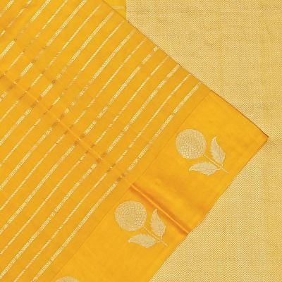 Banarasi Katan Silk Lines Yellow Saree