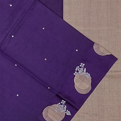 Banarasi Katan Silk Butta Violet Saree