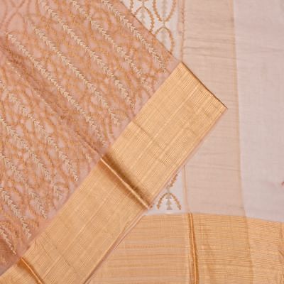 Organza Embroidery Brocade Lavender Saree