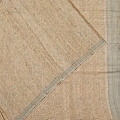 Tussar Floral Printed Beige Saree