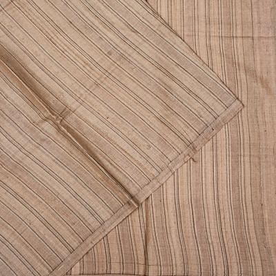 Tussar Vertical Lines Pastel Grey Saree