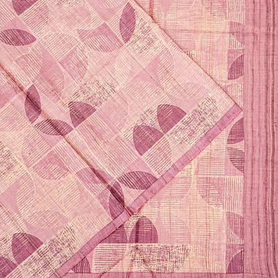 Tussar Batik Printed Lavender Saree