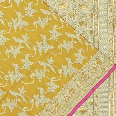 Banarasi Silk Jaal Yellow Saree