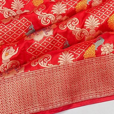 Banarasi Silk Brocade Red Saree