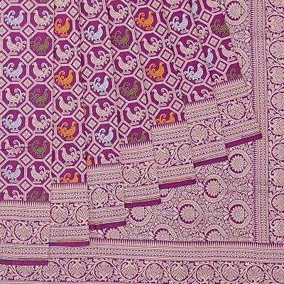 Banarasi Silk Brocade Purple Saree