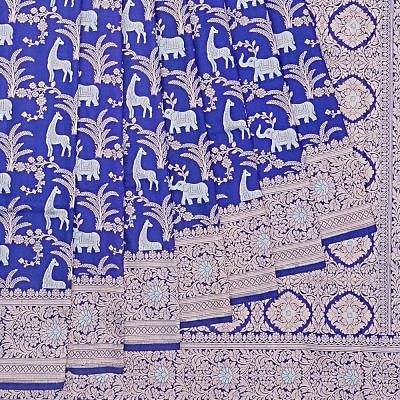 Banarasi Silk Jaal Royal Blue Saree